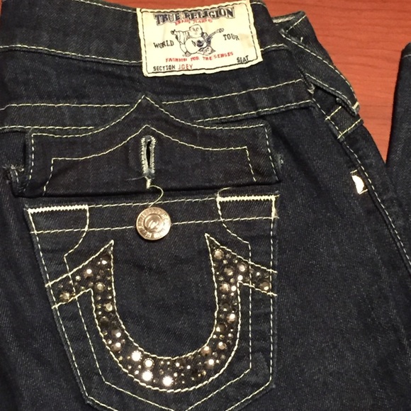 True Religion Jeans w/ Rhinestones - Picture 3 of 5